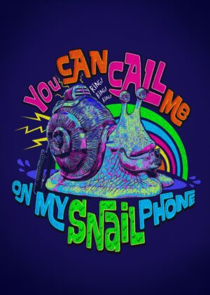 Groovy Snail Phone Art Print - Premium Wooden Framed Poster. Ready to Hang.