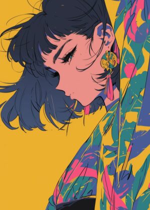Abnormal Core: Vivid Anime Girl Art Print - Premium Wooden Framed Poster. Ready to Hang.