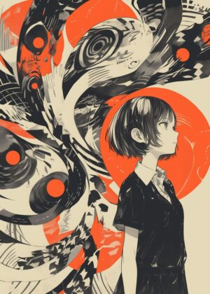 Abnormal Core: Abstract Anime Art Print - Premium Wooden Framed Poster. Ready to Hang.
