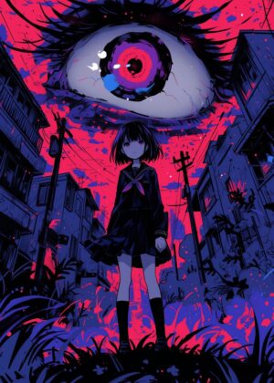Abnormal Core: A Dark Fantasy Anime Art Print - Premium Wooden Framed Poster. Ready to Hang.