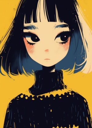 Abnormal Core: Stylish Anime Girl Art Print - Premium Wooden Framed Poster. Ready to Hang.