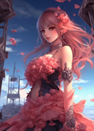 Anime Girl No. 10: A Breathtaking Artwork - Premium Wooden Framed Poster. Ready to Hang.