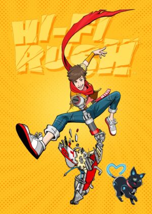 Dynamic Anime-Style Illustration: Whimsical Action and Adventure - Premium Wooden Framed Poster. Ready to Hang.