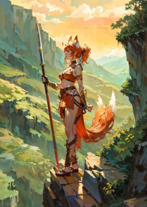 Guardian of the Mountain: Fantasy Art Print - Premium Wooden Framed Poster. Ready to Hang.
