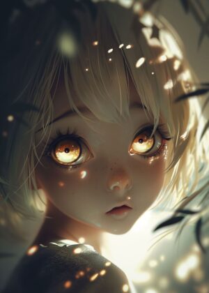 Digital Art Print: Enchanting Gaze - Premium Wooden Framed Poster. Ready to Hang.