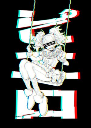 Clussy Clown Girl Anime Art Print - Premium Wooden Framed Poster. Ready to Hang.
