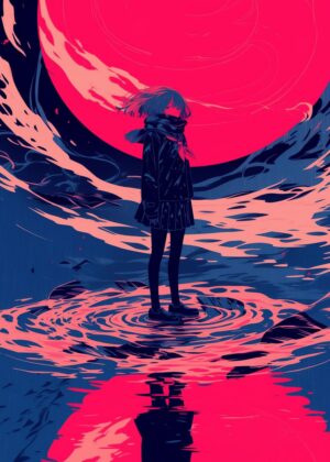 Abnormal Core: A Girl in the Crimson Tide - Premium Wooden Framed Poster. Ready to Hang.