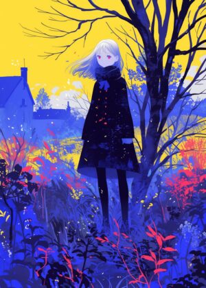 Lost in the Vibrant Hues of Autumn - Premium Wooden Framed Poster. Ready to Hang.