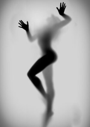 Mysterious Female Silhouette Art Print - Premium Wooden Framed Poster. Ready to Hang.