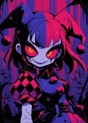 Jester Core: Dark Fantasy Art Print - Premium Wooden Framed Poster. Ready to Hang.