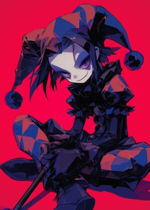 Jester Core: Dark Fantasy Art Print - Premium Wooden Framed Poster. Ready to Hang.
