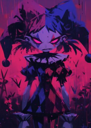 Jester Core: Dark Fantasy Art Print - Premium Wooden Framed Poster. Ready to Hang.