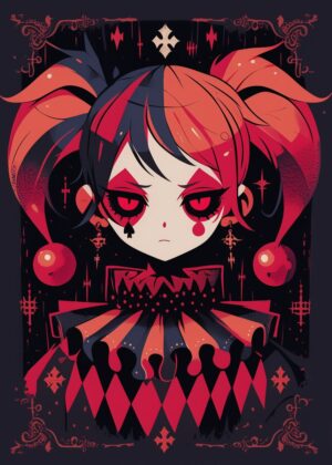 Jester Core: Dark Fantasy Art Print - Premium Wooden Framed Poster. Ready to Hang.
