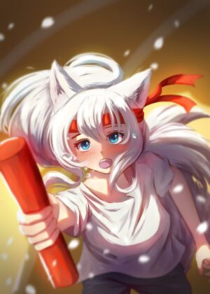 Racing Nia: Anime Girl Art Print - Premium Wooden Framed Poster. Ready to Hang.