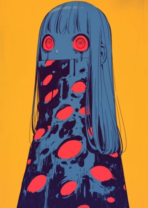Abnormal Core: Surreal Girl Artwork Print - Premium Wooden Framed Poster. Ready to Hang.