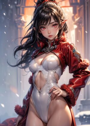 Elf Girl's Dungeon Adventure: Fantasy Art Print - Premium Wooden Framed Poster. Ready to Hang.