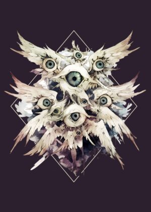 Biblical Accurate Angel: A Dark Fantasy Artwork - Premium Wooden Framed Poster. Ready to Hang.