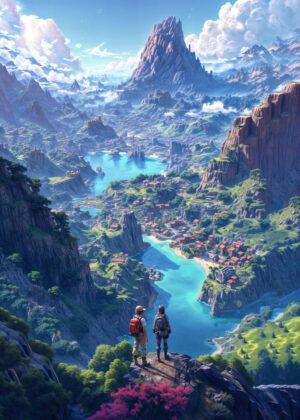 Mystical Valley: A Breathtaking Journey into Fantasy - Premium Wooden Framed Poster. Ready to Hang.