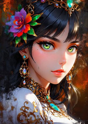 Divine Beauty: A Portrait of Elegance - Premium Wooden Framed Poster. Ready to Hang.