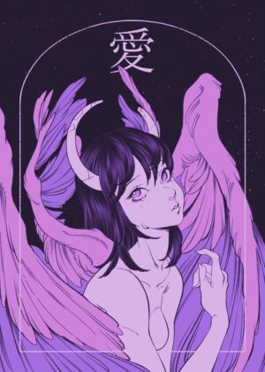 Angelic Demon: A Love Story - Premium Wooden Framed Poster. Ready to Hang.
