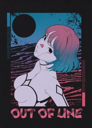 Cyberpunk Girl Aesthetic Art Print - Premium Wooden Framed Poster. Ready to Hang.