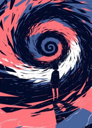 Embrace the Vortex: Abstract Art Print - Premium Wooden Framed Poster. Ready to Hang.