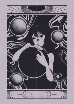 Planethugger: Celestial Embrace - Premium Wooden Framed Poster. Ready to Hang.