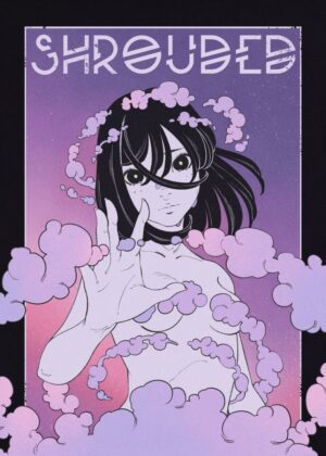 Mysterious Woman in Purple Haze Artwork - Premium Wooden Framed Poster. Ready to Hang.