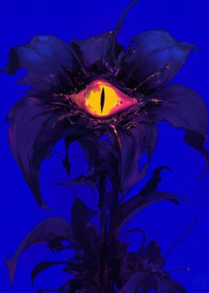 Devils Blossom: A Dark Fantasy Art Print - Premium Wooden Framed Poster. Ready to Hang.