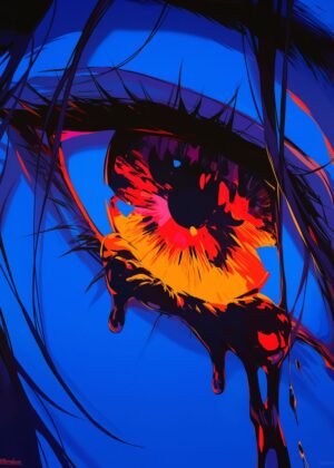 Ice and Fire: Abstract Art Print - Premium Wooden Framed Poster. Ready to Hang.
