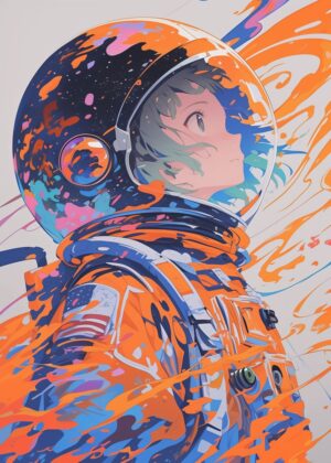 Space Core: A Journey Through Cosmic Hues - Premium Wooden Framed Poster. Ready to Hang.