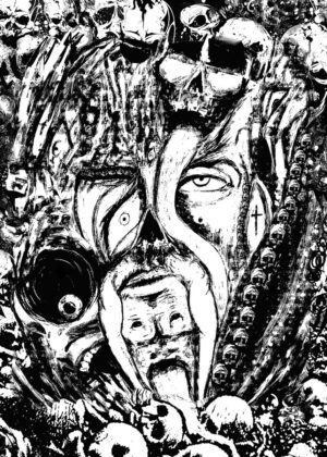 Dark Wars Hell: A Black and White Surreal Masterpiece - Premium Wooden Framed Poster. Ready to Hang.