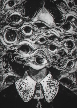 Surreal Anxiety: Eyes of the Mind - Premium Wooden Framed Poster. Ready to Hang.