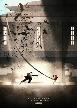 One Piece: Luffy vs. Arlong Art Print - Premium Wooden Framed Poster. Ready to Hang.