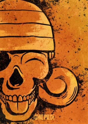 Nami Minimalist Skull Art Print - Premium Wooden Framed Poster. Ready to Hang.