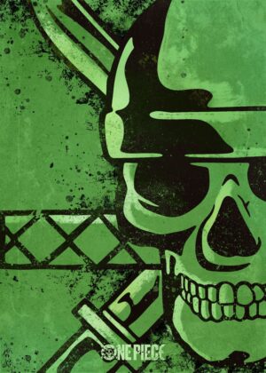 Zoro Minimalist Skull Art Print - Premium Wooden Framed Poster. Ready to Hang.