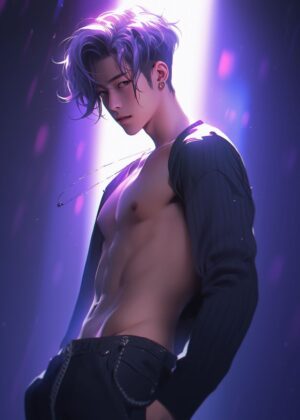 Handsome Anime Boy Art Print - Premium Wooden Framed Poster. Ready to Hang.