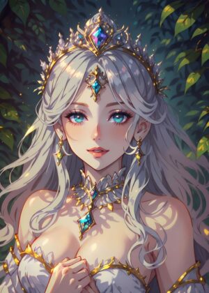 Royal Luxury Queen: A Fantasy Art Print - Premium Wooden Framed Poster. Ready to Hang.