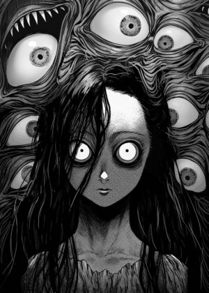 Revengeful Spirit: A Dark Fantasy Illustration - Premium Wooden Framed Poster. Ready to Hang.