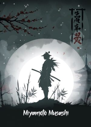 Miyamoto Musashi: Samurai Under the Moon - Premium Wooden Framed Poster. Ready to Hang.