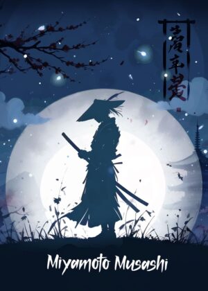 Miyamoto Musashi: A Night Under the Moon - Premium Wooden Framed Poster. Ready to Hang.