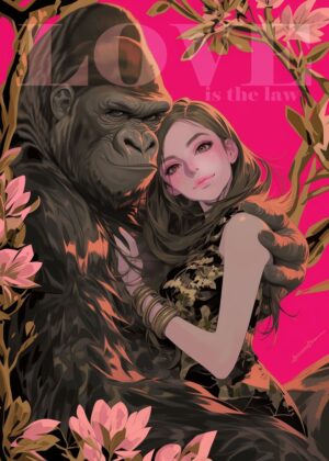 Gorilla Love: A Captivating Romance - Premium Wooden Framed Poster. Ready to Hang.