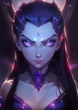 Mystic Warrior Girl: Digital Art Print - Premium Wooden Framed Poster. Ready to Hang.