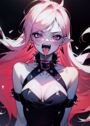 Mad Vampire Rayne: Digital Art Print - Premium Wooden Framed Poster. Ready to Hang.