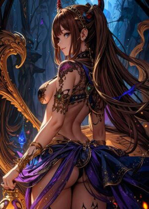 Fantasy Anime Girl: Enchanting Artwork Print - Premium Wooden Framed Poster. Ready to Hang.