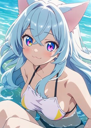 Beautifulontak Summer Anime Artwork - Premium Wooden Framed Poster. Ready to Hang.