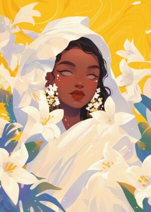 Jasmine: A Portrait of Beauty and Grace - Premium Wooden Framed Poster. Ready to Hang.