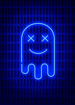 Neon Jellyfish Art Print: Glowing Ocean Vibes - Premium Wooden Framed Poster. Ready to Hang.