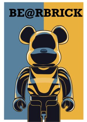 BE@RBRICK Abstract Art Print - Premium Wooden Framed Poster. Ready to Hang.