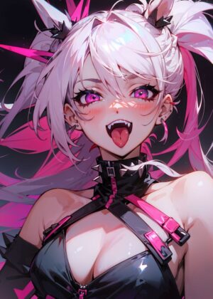 Crazy Vampire Evangeline: Anime Girl Art Print - Premium Wooden Framed Poster. Ready to Hang.